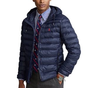NWT mens XXL polo ralph lauren packable hooded down jacket navy